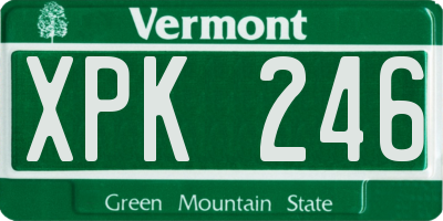 VT license plate XPK246