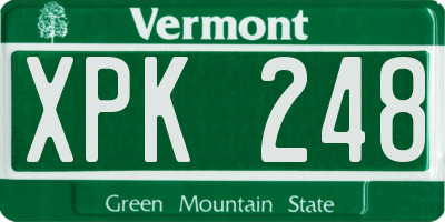 VT license plate XPK248