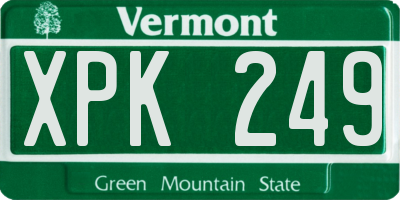 VT license plate XPK249