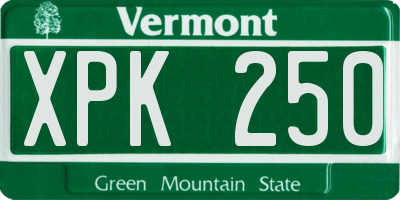 VT license plate XPK250