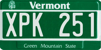 VT license plate XPK251