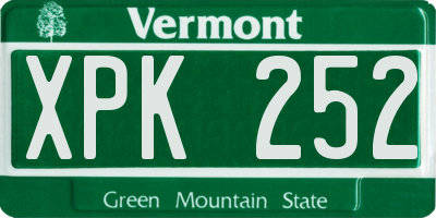 VT license plate XPK252