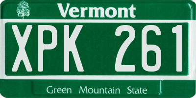 VT license plate XPK261