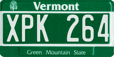 VT license plate XPK264