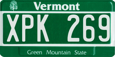 VT license plate XPK269