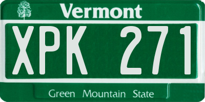 VT license plate XPK271