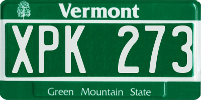VT license plate XPK273