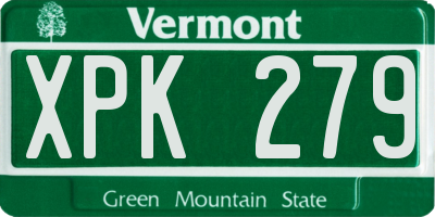VT license plate XPK279
