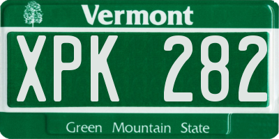 VT license plate XPK282