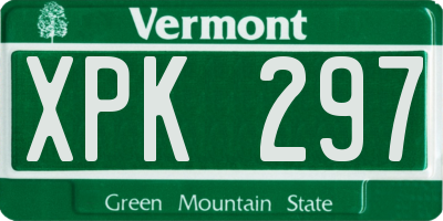 VT license plate XPK297