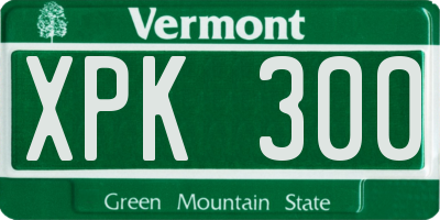VT license plate XPK300