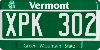VT license plate XPK302