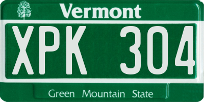 VT license plate XPK304