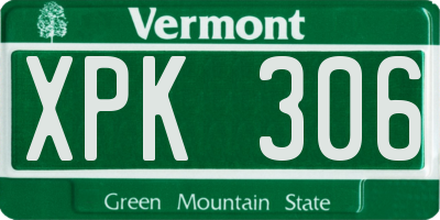 VT license plate XPK306
