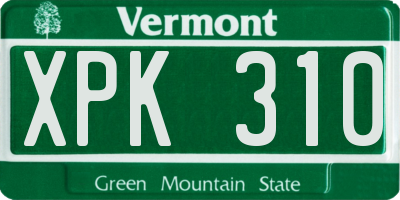VT license plate XPK310