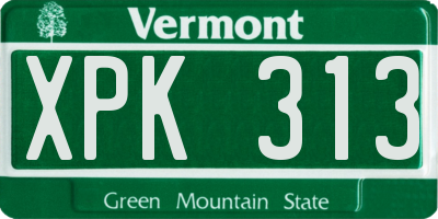 VT license plate XPK313