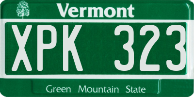 VT license plate XPK323