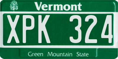VT license plate XPK324