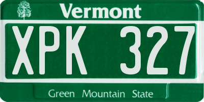 VT license plate XPK327