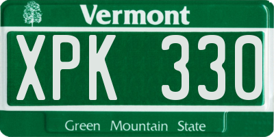 VT license plate XPK330