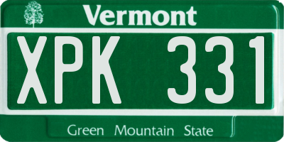 VT license plate XPK331