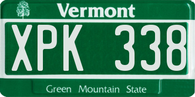 VT license plate XPK338