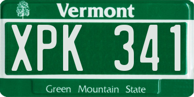 VT license plate XPK341