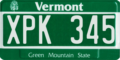 VT license plate XPK345