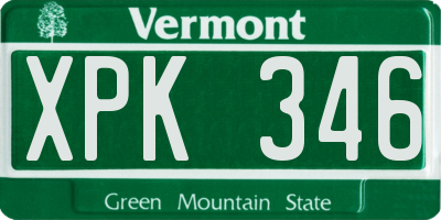 VT license plate XPK346