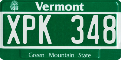 VT license plate XPK348