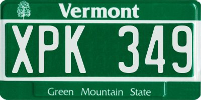 VT license plate XPK349