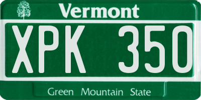 VT license plate XPK350