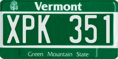 VT license plate XPK351