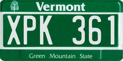 VT license plate XPK361