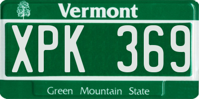 VT license plate XPK369
