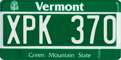 VT license plate XPK370
