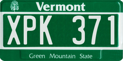 VT license plate XPK371