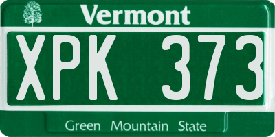 VT license plate XPK373