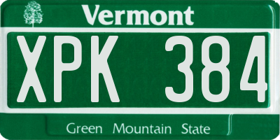 VT license plate XPK384