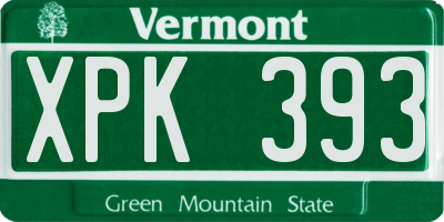VT license plate XPK393
