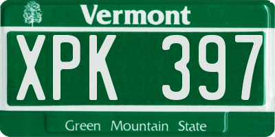 VT license plate XPK397