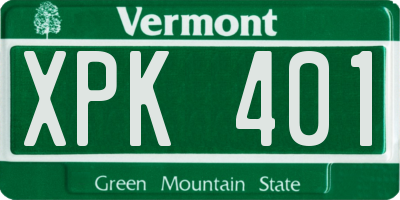 VT license plate XPK401