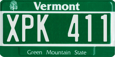 VT license plate XPK411