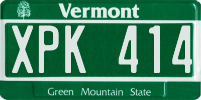 VT license plate XPK414