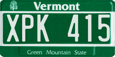 VT license plate XPK415