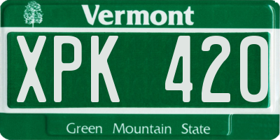VT license plate XPK420