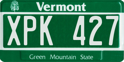 VT license plate XPK427