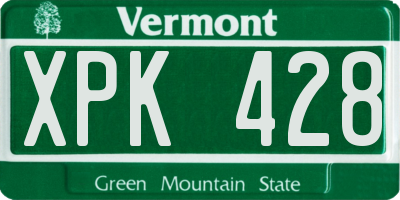 VT license plate XPK428