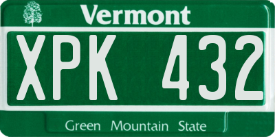 VT license plate XPK432