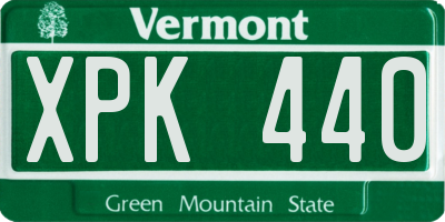 VT license plate XPK440